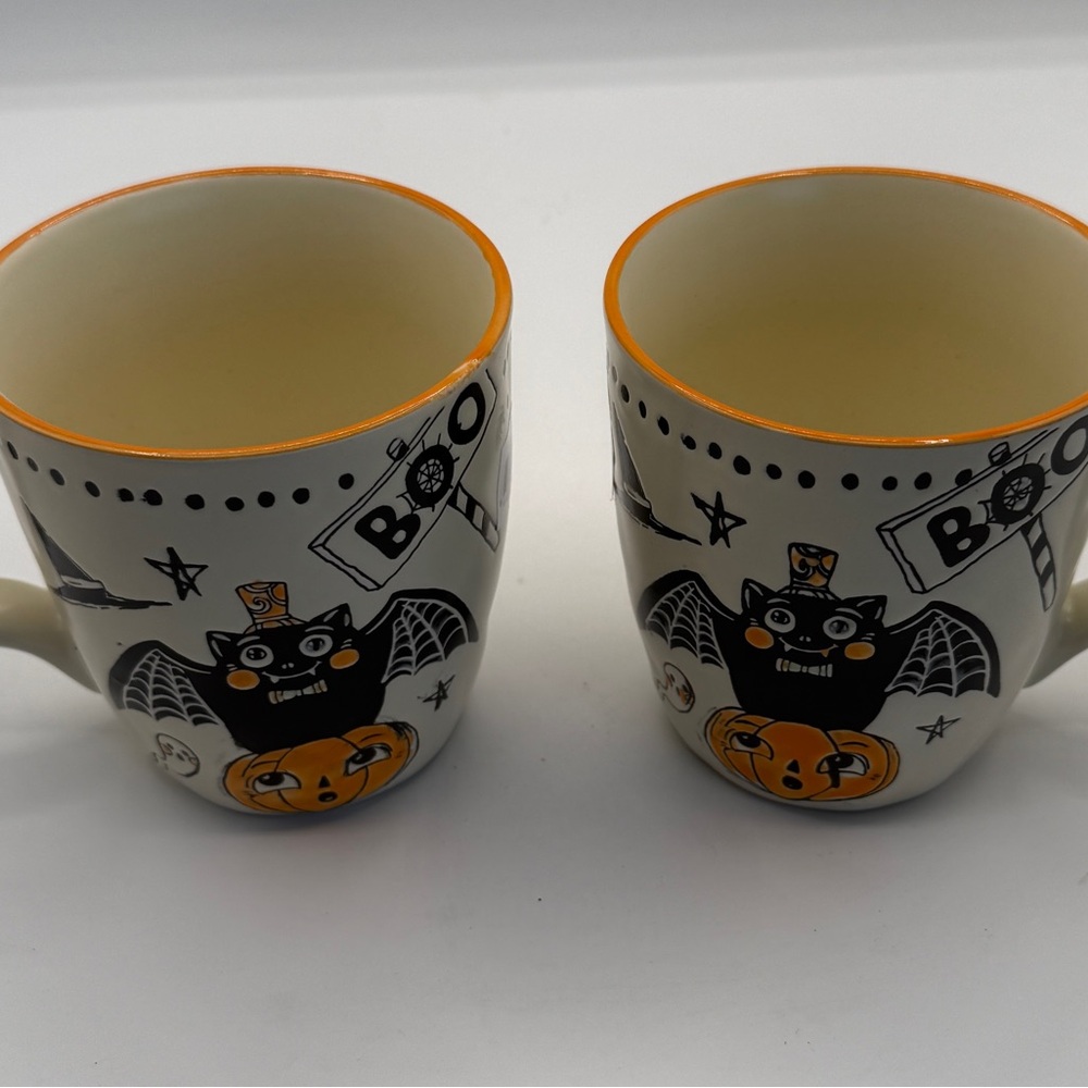 NWT Eli + Ana Halloween Mugs Boo 16 oz Set of 2